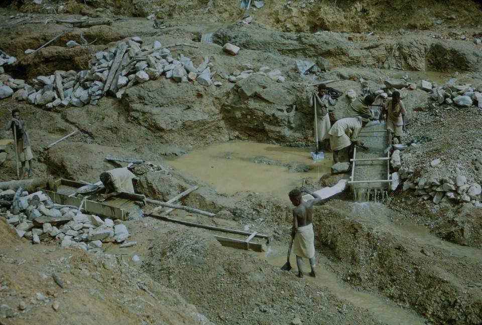 Alluvial gold workings in Papua New Guinea
